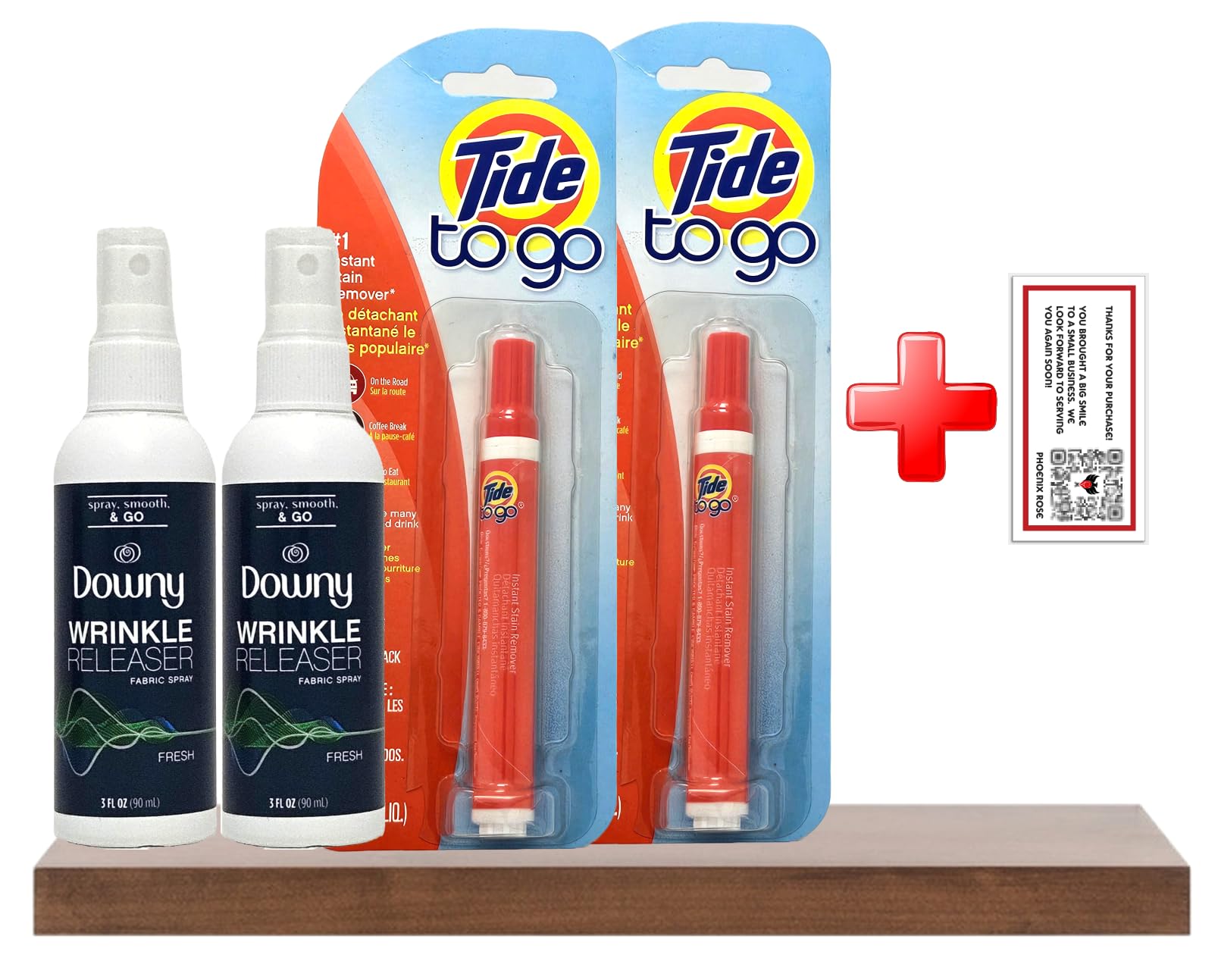 Phoenix RoseWrinkle Release Spray and Stain Removing Pens (2 of each), and Bonus Fridge Sticker - Laundry Essentials Bundle