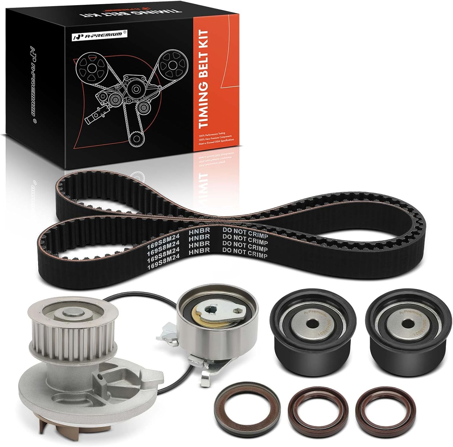 A-Premium Engine Timing Belt Kit with Water Pump Compatible with Suzuki Forenza 2004-2008, Reno 2005-2008 & Daewoo Nubira 1999-2002 & Chevrolet Optra 2004-2007 - 2.0L