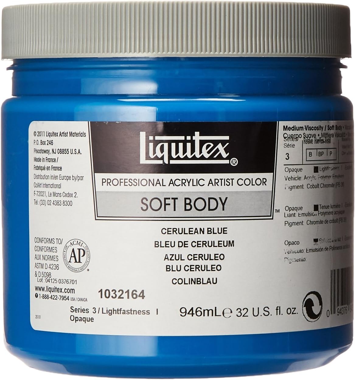 Liquitex 1032164 Professional Soft Body Acrylic Paint 32oz jar