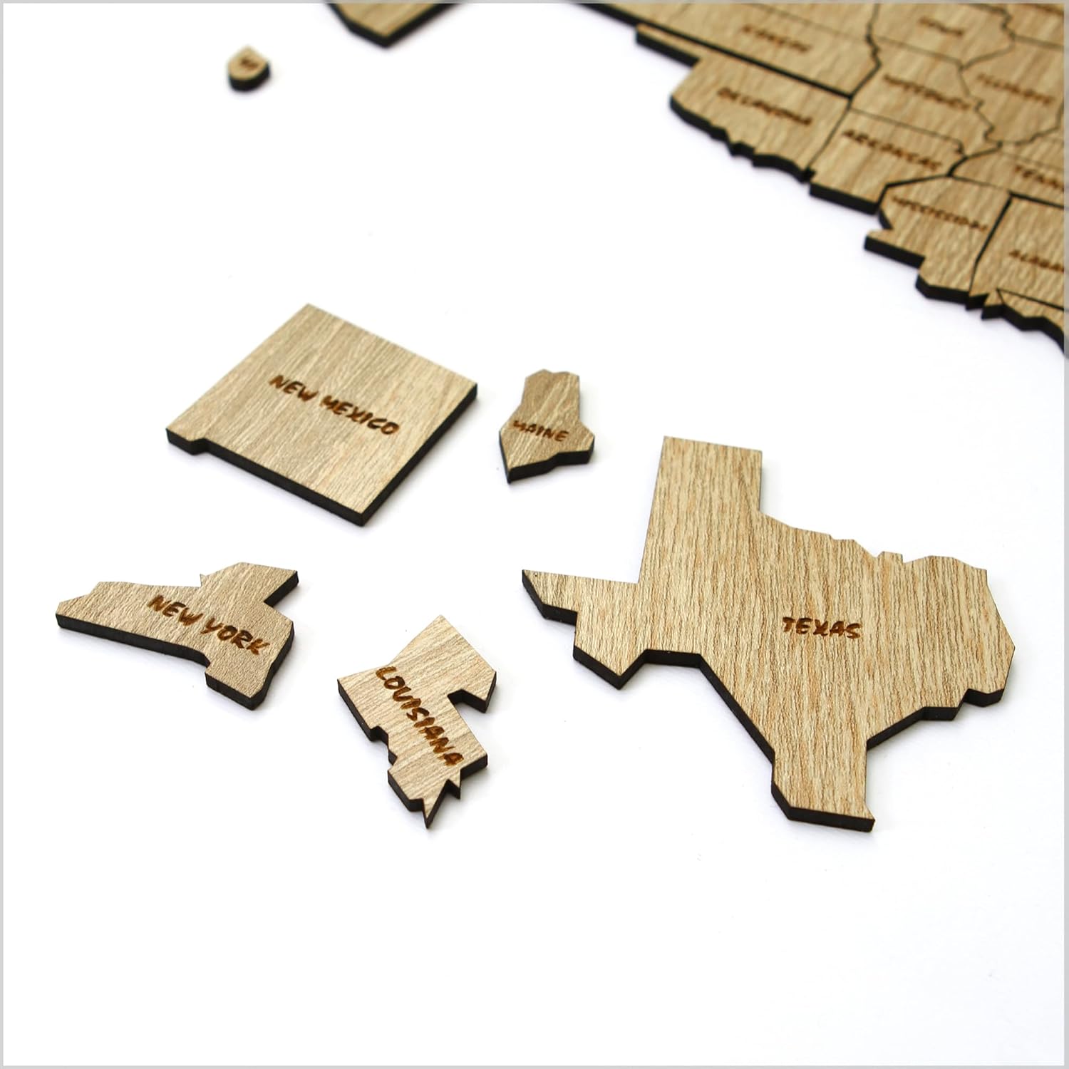 Puzzle Magnetic USA map Magnetic United States of America Laser Cut Puzzle, 50 state USA