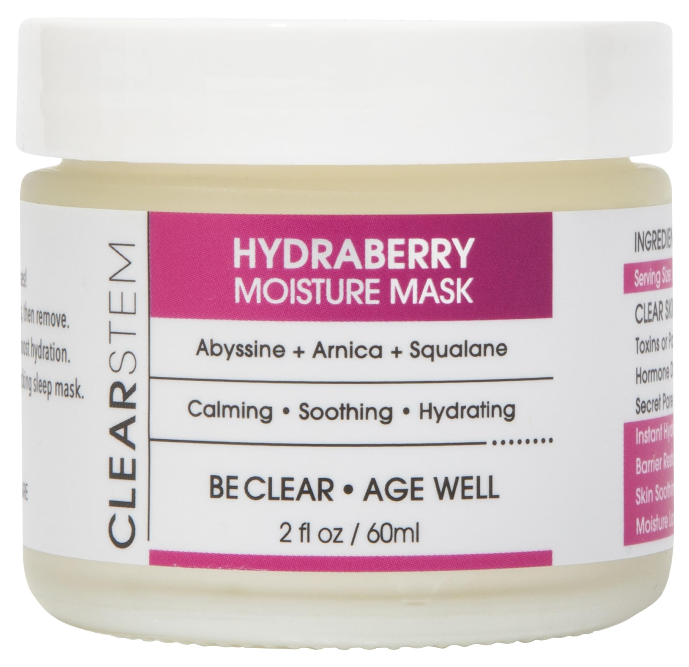 CLEARSTEM HYDRABERRY Hydrating Face Mask for Women - Night Mask for Sleeping for Women with Ceramides, Arnica & Magnesium PCA - Overnight Mask for