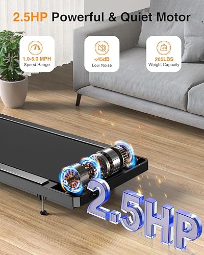 Miniatura 3 de Walking Treadmill Pad with Removable Handle,2.5HP Portable Treadmills for Home &Office, Under Desk Treadmill with 8% Incline，Treadmill with Remote
