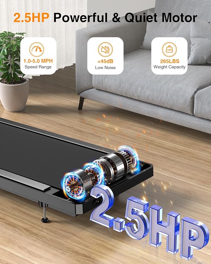 Caminadora Eléctrica Portátil 2.5HP con Inclinación 8% Color Amarillo miniatura 3