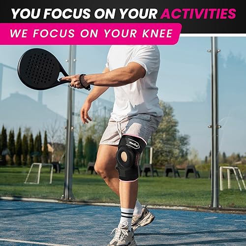 Miniatura 2 de Welnove Rodillera con estabilizadores laterales y almohadillas de gel para rótula, para máximo apoyo al dolor de rodilla, lesiones de ACLMCL,