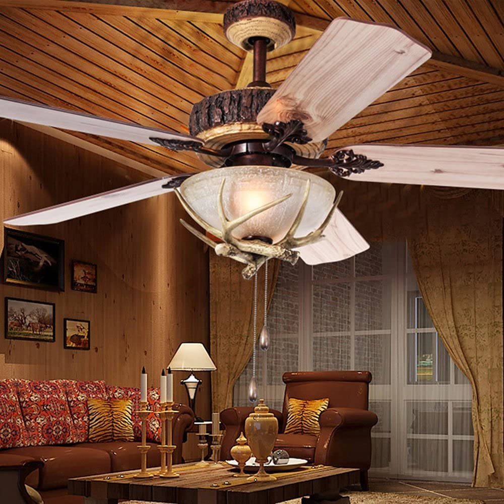 Morpholife Antler Ceiling Fan with Light and Remote, Chandelier Fan