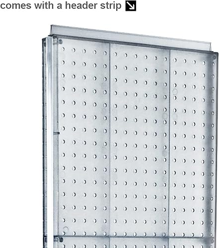 Miniatura 4 de Azar Displays 700440-WHT, EXPOSITOR DE PISO DE PEGBOARD DE DOS CARAS BASE DE ESTUDIO REVOLVANTE REDONDO TAMAÑO DEL PANEL 16" W X 60" H, Blanco