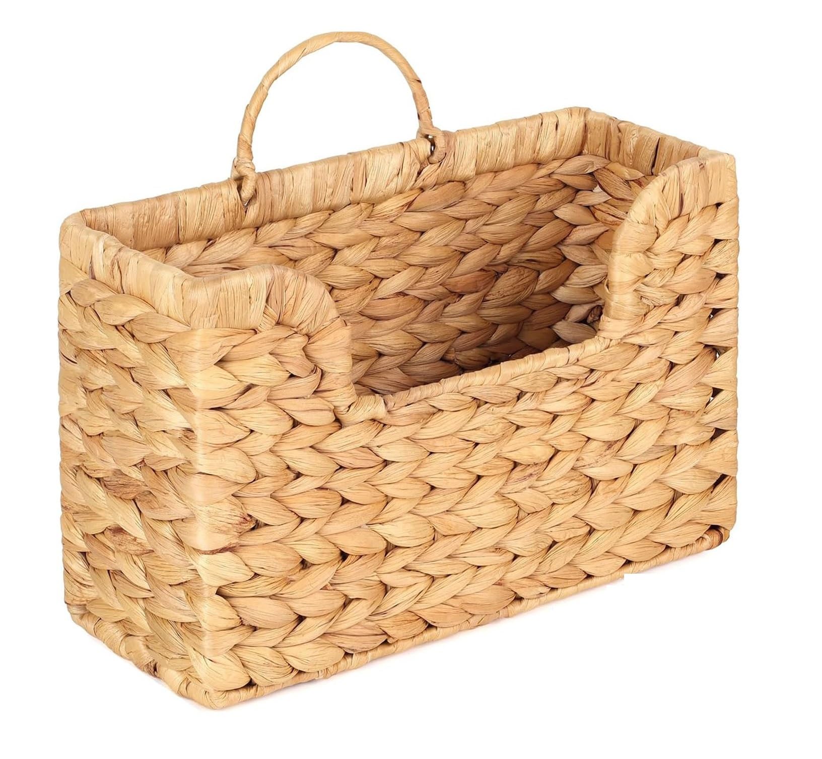 wicker basket storage Gourd Vine Woven Wall Hanging Basket Rattan Magazine Holder Home Decor Storage Organizer