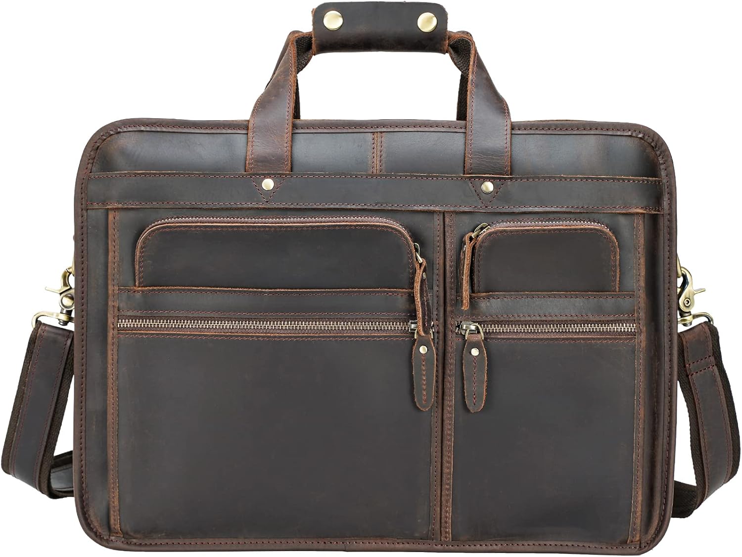 Best Deal 🛒 Polare 17'' Full Grain Leather Briefcase Laptop Attache Case Messenger Bag for Men Fits 15.6'' Laptop Flash Deals - 70% OFF Polare 17'' Full Grain Leather Briefcase Laptop Attache Case Messenger Bag for Men Fits 15.6'' Laptop
