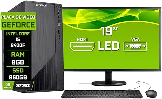 Computador Completo Blue PC Intel Core i5 9400f (Nona Geração) 8GB DDR4 GeForce SSD 960GB Monitor 19" HDMI LED