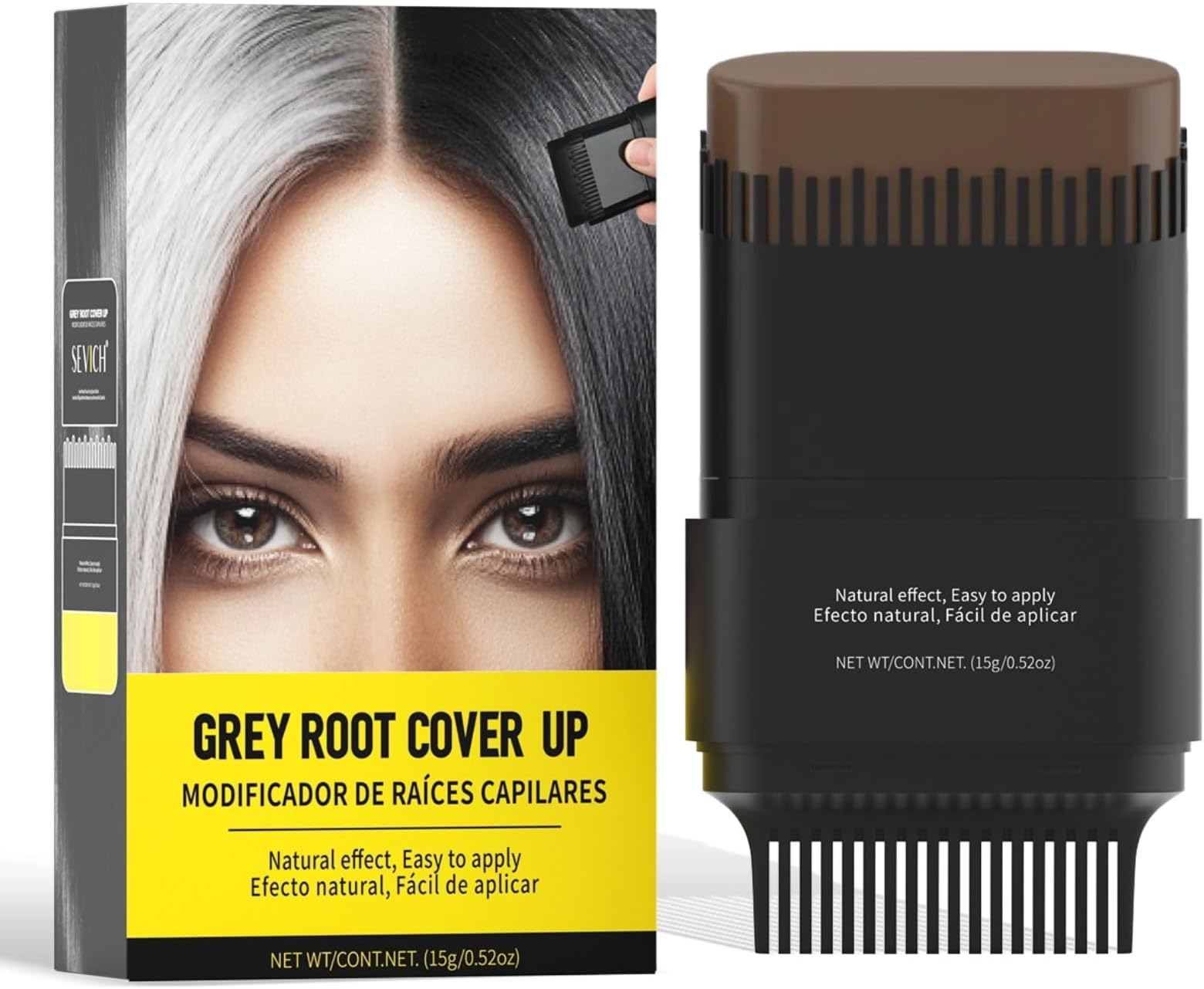gowwim Root Touch up Powder, Instantly Gray Hair Cover up Hairline Powder for Women & Men Waterproof and Sweatproof Root Cover Up Long-Lasting for Thinning & Loss Hair (med brown-1, 15g)