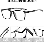 Reading Glasses for Men TR90 Sporty Design Blue Light Blocking Reader Comfortable and Flexible Lightweight