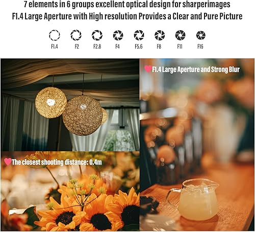 Miniatura 4 de AstrHori Lente de apertura grande F1.4 de 1.969 in Manual de marco completo Lente de inclinación 2 en 1 Efecto modelo en miniatura compatible con