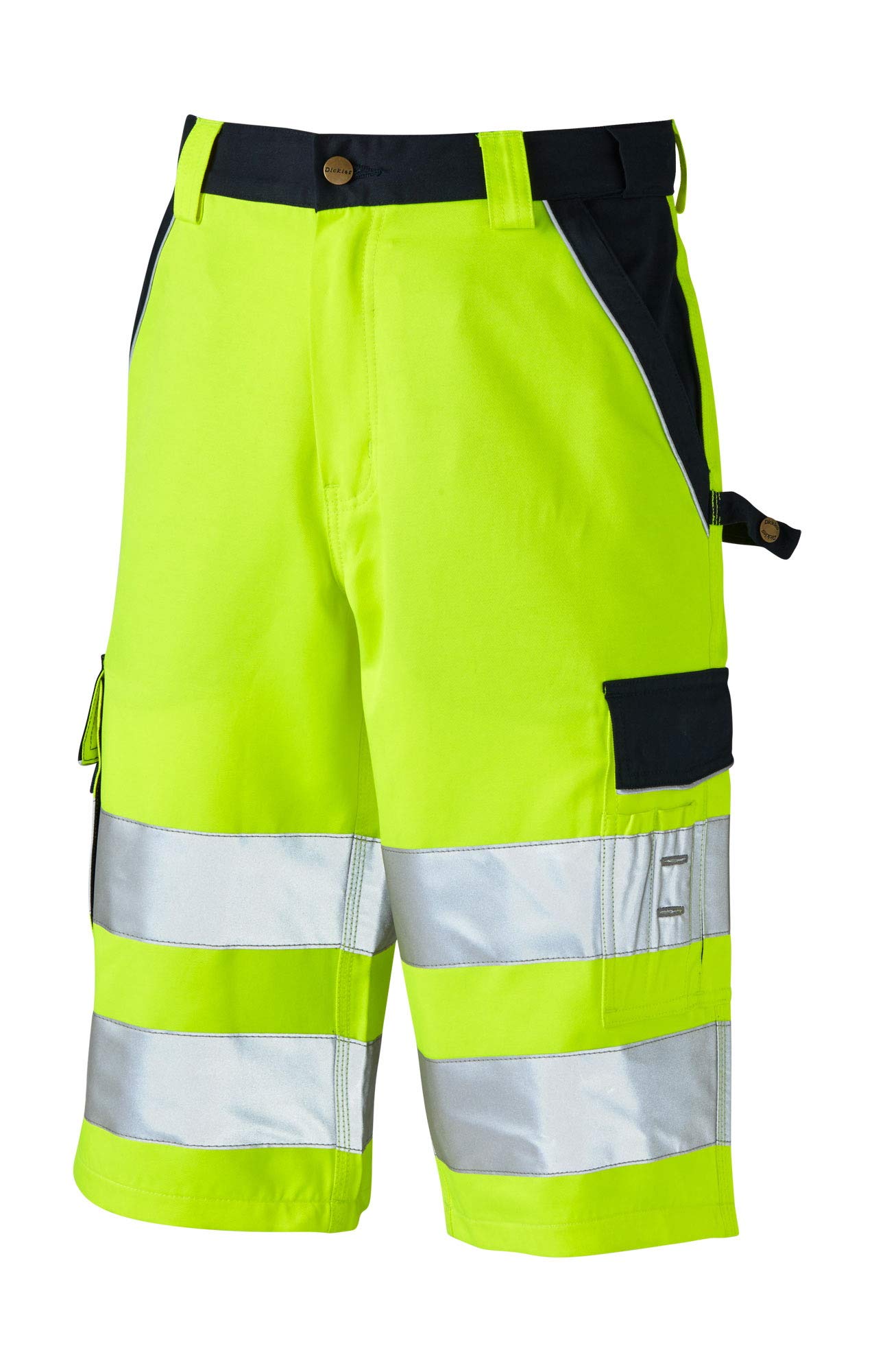 Dickies Men's Yellow Industry Polycotton Two Tone Hi Vis Reflective Shorts