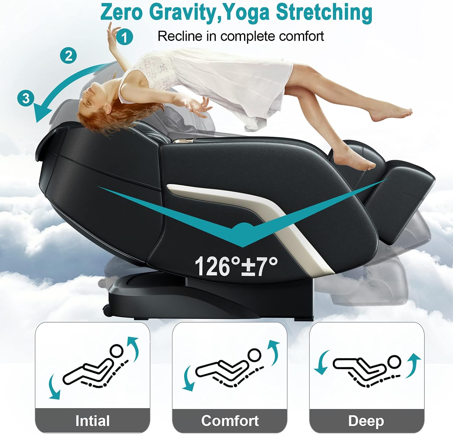 Massage Chair, Zero Gravity Shiatsu Massage Chairs Full Body and Recliner SL-Track Massage Chair with Bluetooth Speaker,Anion,Thai Stretch,USB Charing,Heating and Foot Roller Massager : Beauty & Personal Care