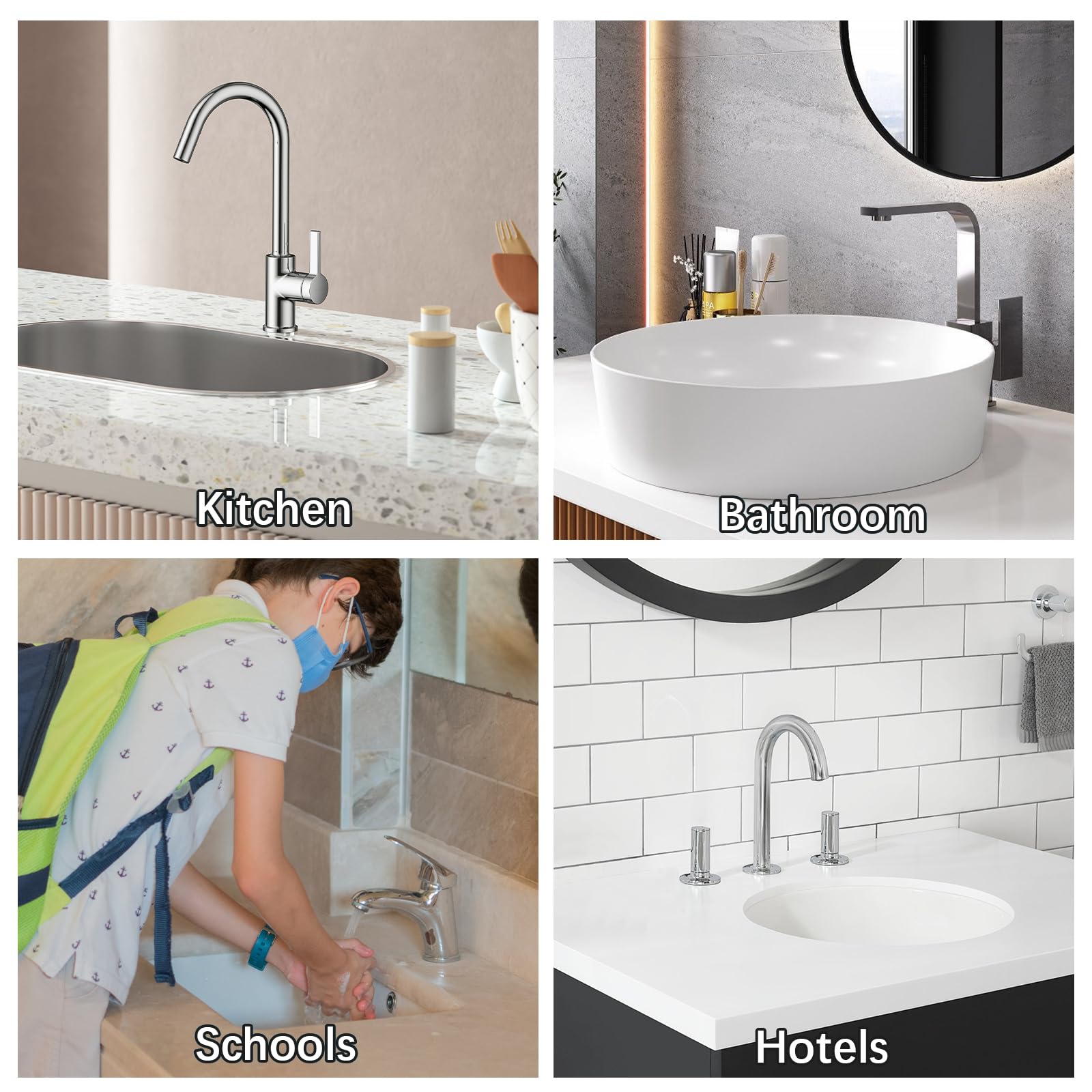 MXTIMWAN Dosatore Schiuma da Parete 380ml, IPX5 Automatico 4 Livelli Regolabili Sensore Infrarossi, Adatto per Cucina e Bagno