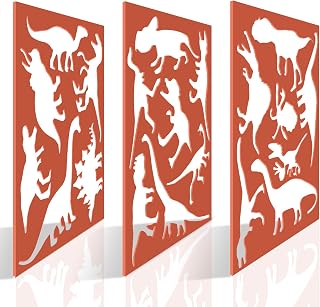 Karty Large Dinosaur Stencils for Kids Extra Thick Includes 20 Large Dinosaur Shapes with Pictures and Fun Facts About Each Dinosaur – Durable Animal Stencils, Great for Arts & Crafts