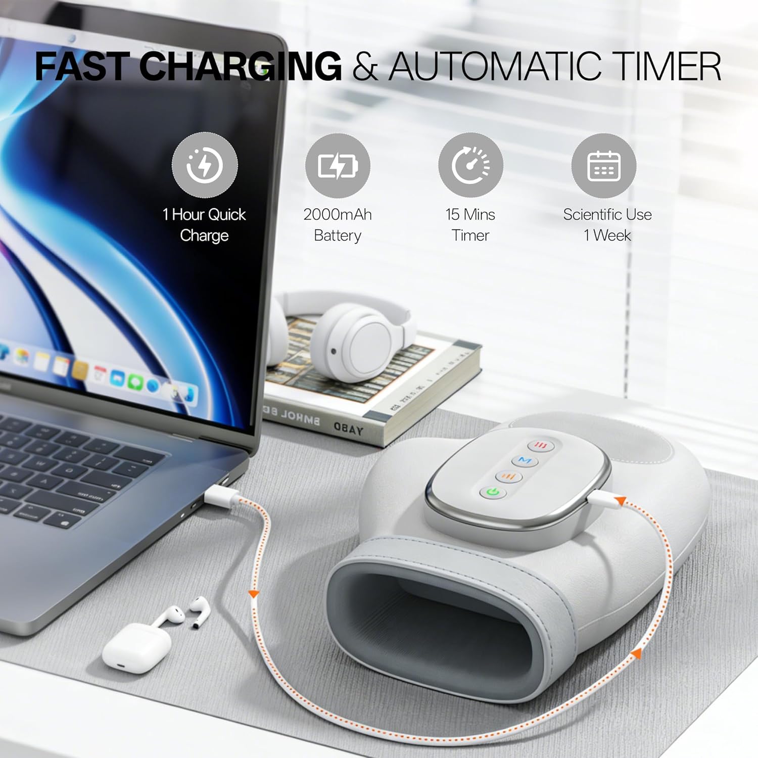 2026 NEW Smart Hand Massager with Heat and Compression – 3 Modes, 5 Intensities, Wireless Air Pressure for Arthritis & Hand Pain Relief – Portable for Home, Office, Travel – Ideal Wellness Gift