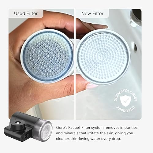 Miniatura 9 de Qure Skincare - Grifo de agua con filtro para lavabo de baño para la piel, reduce el 99% del cloro y metales pesados, hidratación de la piel en 4