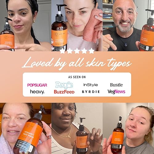 Miniatura 7 de Limpiador facial con vitamina C, limpiador facial antienvejecimiento para líneas finas, manchas de la edad, ojeras, gel limpiador para el cuidado de