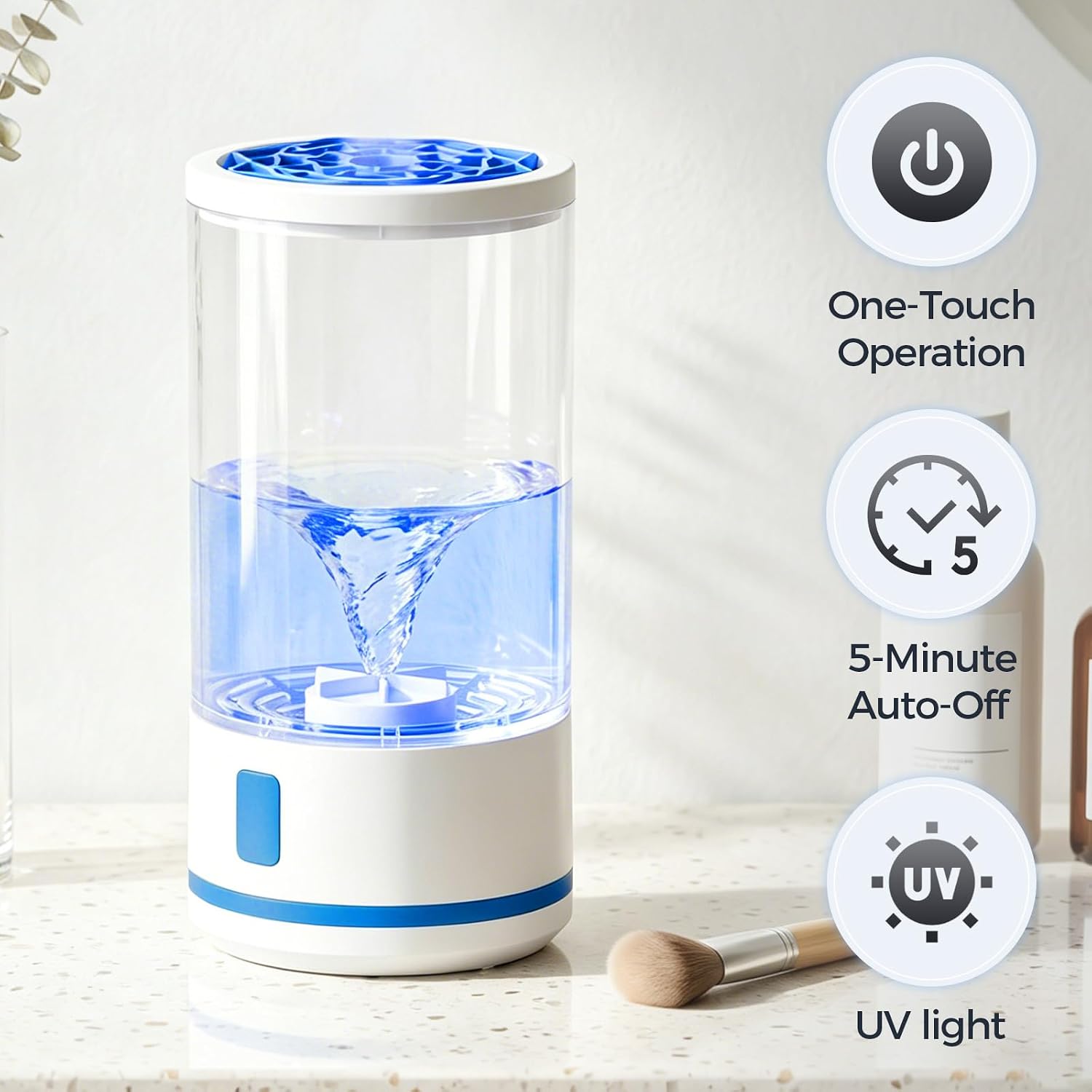 Electric Makeup Brush Cleaner, 7000 RPM Spin Scrubber, Rechargeable Washer
