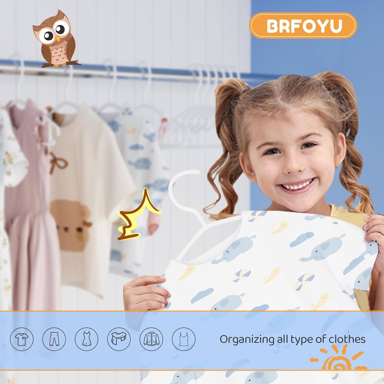 Baby Hangers 100 Pack Non-Slip Kids Plastic Hangers for Closet, Space Saving Toddler Hanger for Infant Clothing, Childrens Hanger for Child, White