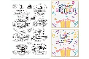 GLOBLELAND Happy Birthday Cling Stamps for Card Making