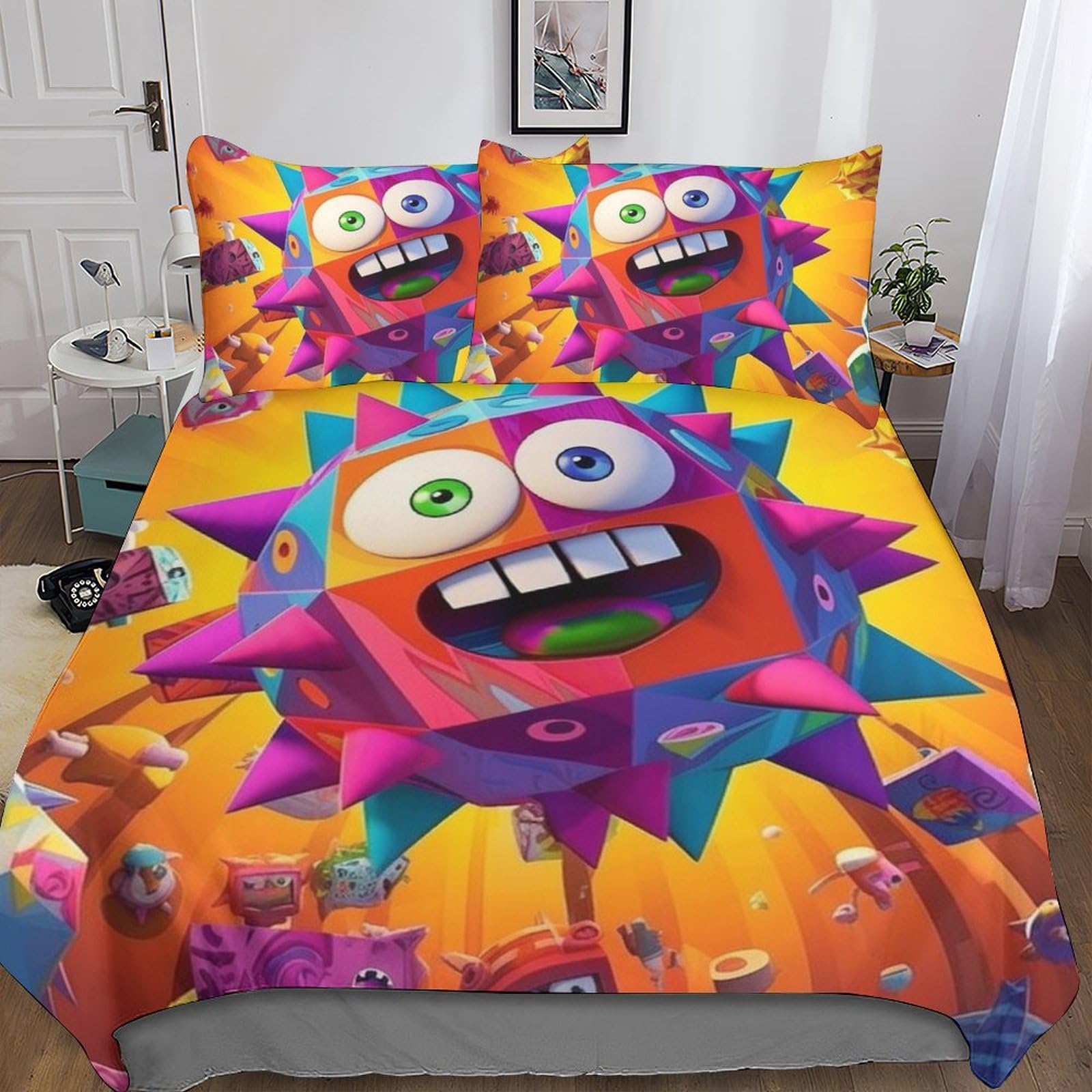 Linge de lit microfibre avec housse de couette double motif mignon imprimé en 3D