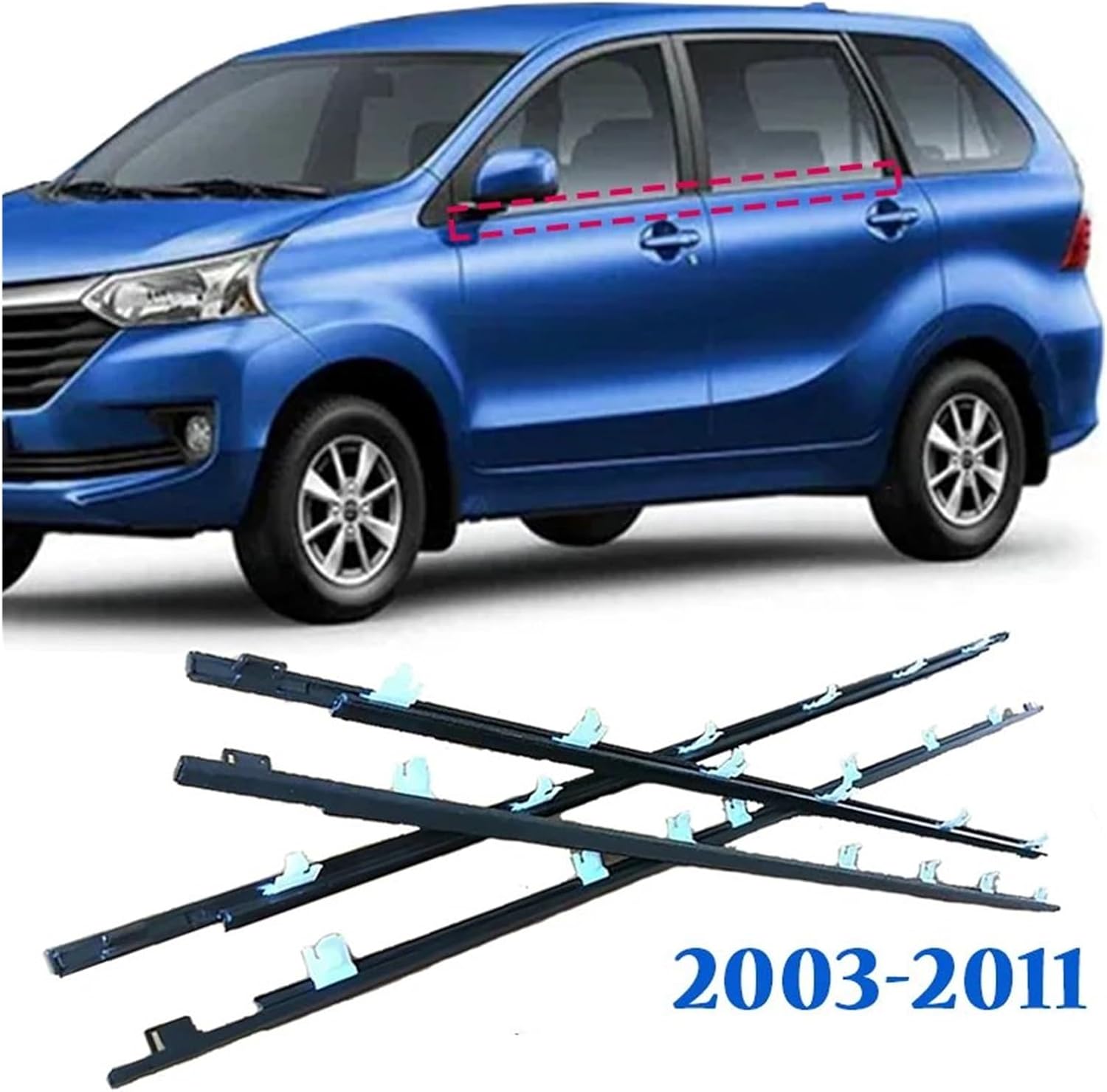 カーウィンドウモールディングトリム 4PCS 車の窓ガラス ウィンドウシール モールディング トリム に適合する アバンザ 2003