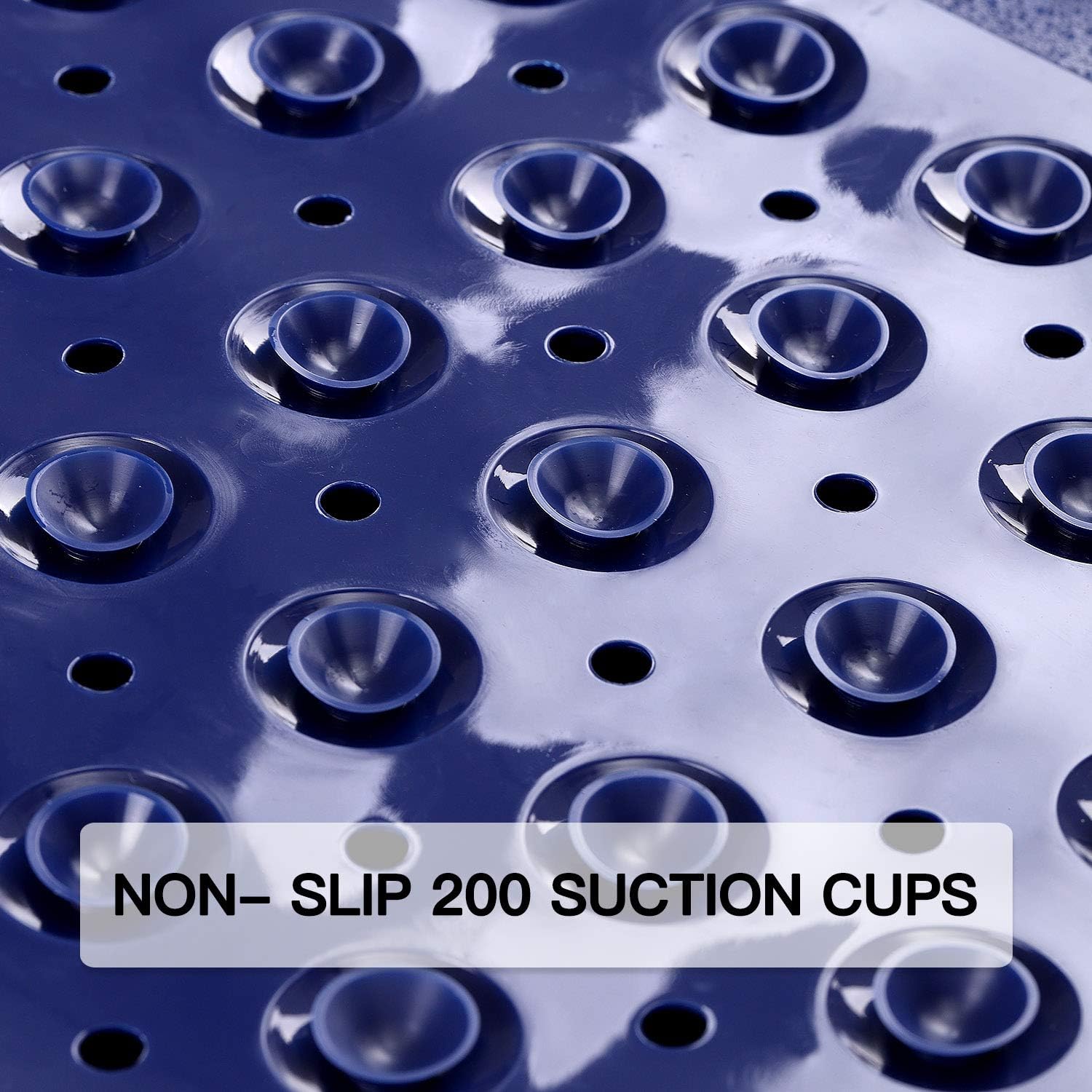 YINENN Bath Tub Shower Mat 40 x 16 Inch Non-Slip and Extra Large, Bathtub Mat with Suction Cups, Machine Washable Bathroom Mats with Drain Holes, Dark Blue: Health & Personal Care