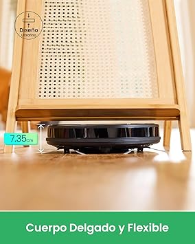 Vactidy T6 Robot Aspirador con Potente Succión, Detección Inteligente,Silencioso,Control por App/Alexa/Siri y Mando,para Mascotas,Suelo Duro y Alfombra2