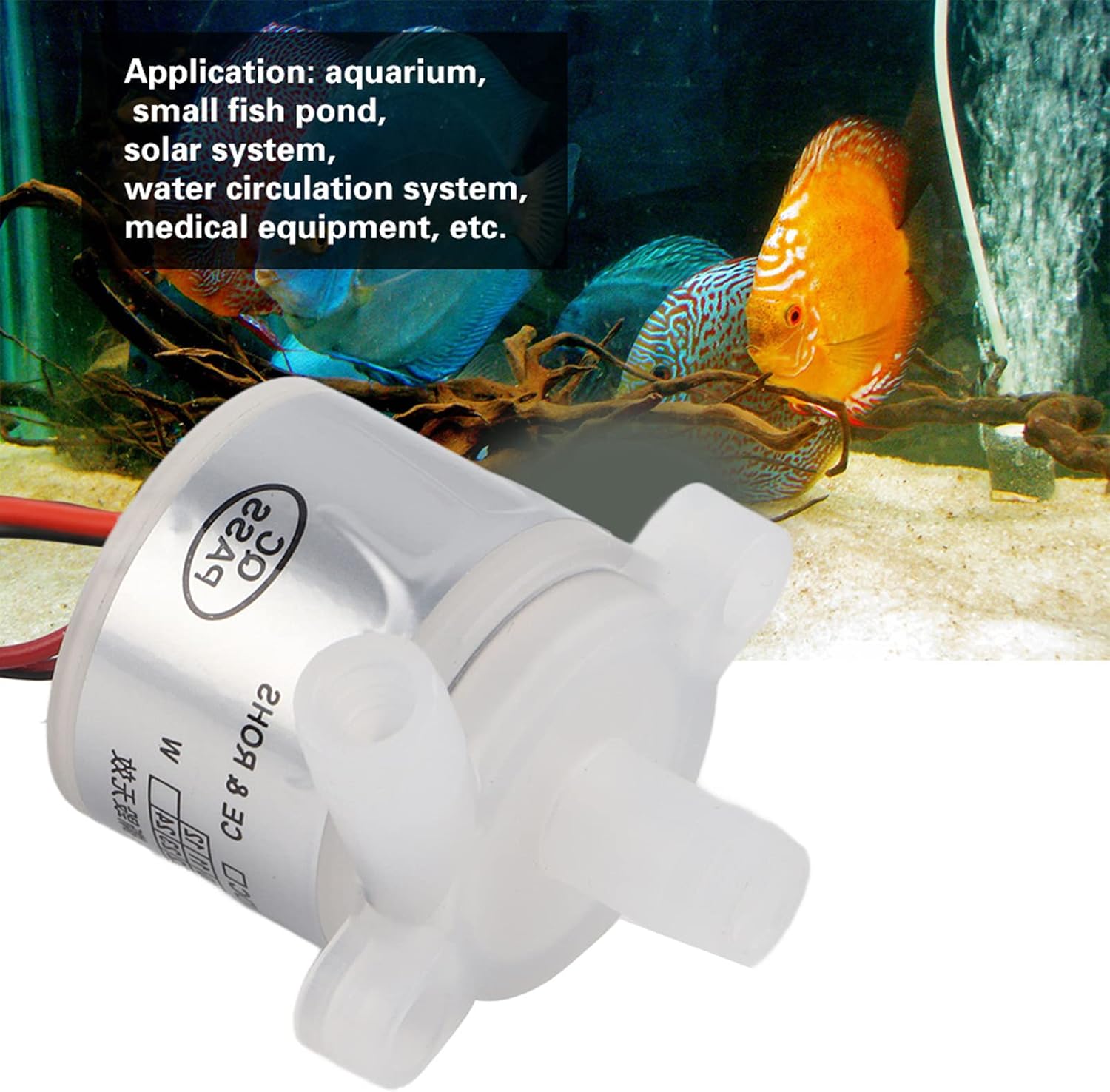 DC 12V 6W Mini Submersible Water Pump, Mini Food Grade Brushless Water Pump for Medicals Instruments (White)