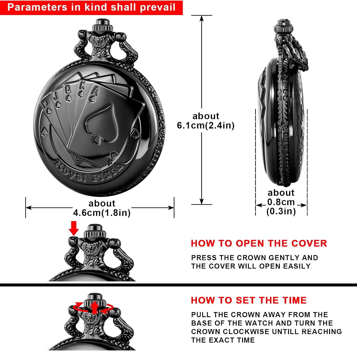 Vintage Octopus Hollow Quartz Pocket Watch Steampunk Black Pocket Watch with Necklace Chain