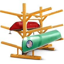 6-Place Canoe Racks, Freestanding Paddle Board Storages, Surfboard Stand, Canoe Paddles or SUP Storage Racks, Paddle Board Rack for Outdoor Storage - Natural