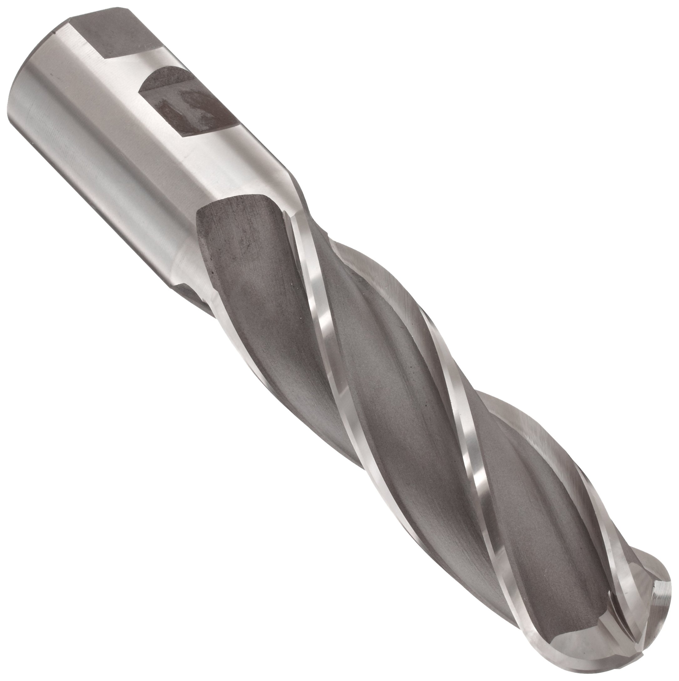 Melin Tool CC-LB Cobalt Steel Ball Nose End Mill, Weldon Shank, Uncoated (Bright) Finish, 30 Deg Helix, 4 Flutes, 6.5000