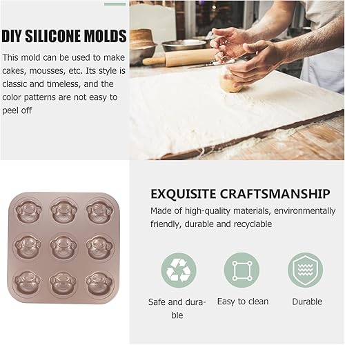 Miniatura 9 de Molde para pastel de mono, moldes para muffins de animales, molde para pastel de cumpleaños para hornear horno, molde de acero al carbono para