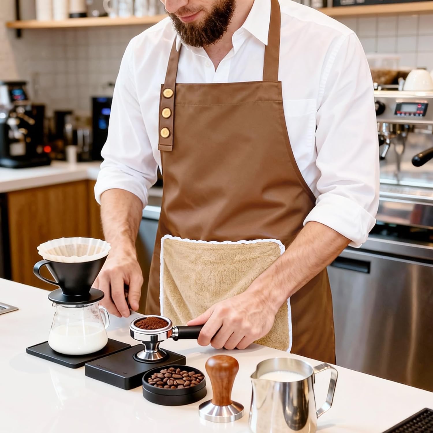 Apron with Towel, 2 Hand Towel & XL Pocket,for Art, Teaching, Kitchen, Cooking, Cleaning, Gardening, Home - Image 8