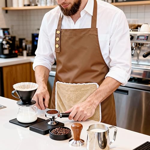 Miniatura 8 de Delantal con toalla, 2 toallas de mano y bolsillo XL, para arte, enseñanza, cocina, cocina, limpieza, jardinería, hogar