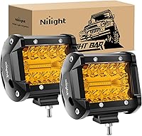 Vista 20 de Nilight 2 cápsulas de luz LED de triple fila de 4 pulgadas, 60 W, combo inundación punto, 6000 lm, 2 unidades, 6.5 pulgadas, 120 W, barra de luz