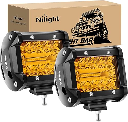 Miniatura 21 de Nilight - 2 luces LED de triple fila de 4 pulgadas, 60W y 6000LM y haz amplio combinado, barra de luz con soporte de montaje tipo pilar-A y kit