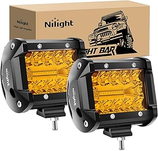 Nilight 4 Inch Amber LED Light Pods 2 PCS 60 W