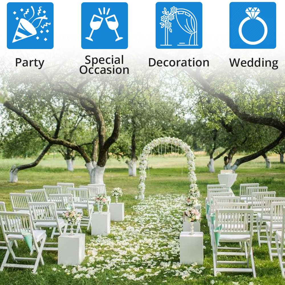 Jonami 1200 Pétalos de Rosa Artificiales Blanco de Seda, Decoración Romántica para el Día de San Valentín Bodas Nupcial Aniversario y Compromiso