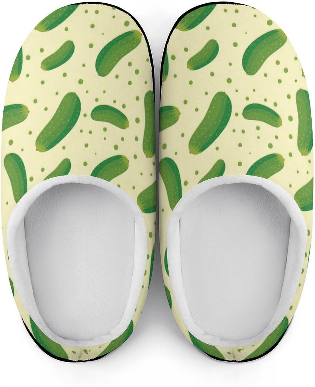 Pickle Pattern Women's House Slippers Memory Foam Warm Shoes Spa Rubber Sole Indoor Outdoor