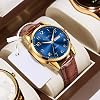 Taxau Classic Leather Watches for Men Analogue Quartz Big Dial Luxury Wrist Watches Waterproof Luminous Day Date Reloj para Hombre