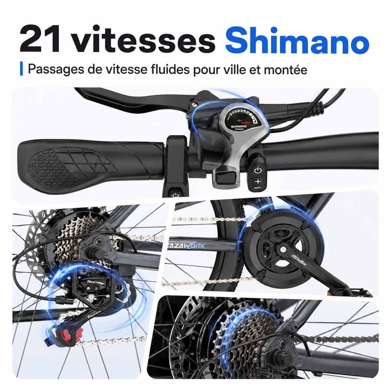 C29 Pro Vélo Électrique VTT 29 Pouces, Batterie 48V 20Ah, Autonomie 120 km, Freins Hydrauliques, 21 Vitesses, 63Nm, Cadre Aluminium