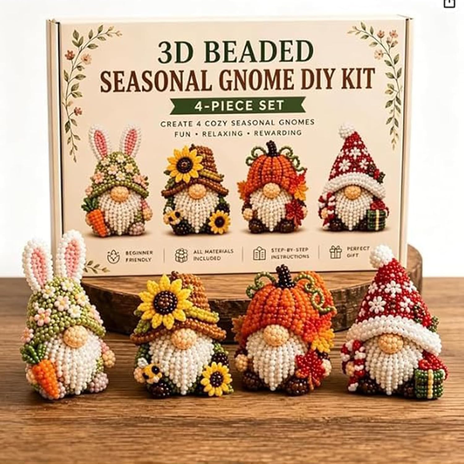 Zestaw do rękodzieła 3D z koralikami Gnome, kreatywny zestaw DIY dla dzieci, nastolatków i dorosłych