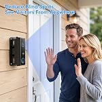 Doorbell Mount for eufy Video Doorbell E340/C31/C30/C210/S330/S220, Adjustable Angle from 35-145° for Wider View, Weather-Resistant Wedge Wall Bracket for eufy Doorbell, No Drilling/Screw Installation