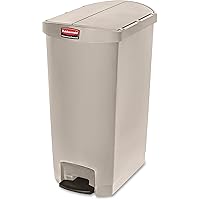 Vista 18 de Rubbermaid Commercial Products - Bote de basura Streamline Slim con pedal Papelera de plástico, 13 galones (50 litros), color negro, con tapa