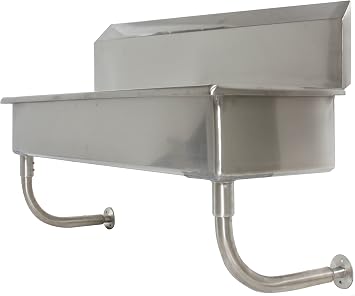 ACE Stainless Steel Commercial Wall Mount One Compartment Multi Wash Hand Sink 18" WFront-to-Back x 60" LLeft-to-Right x 28" H ETL Certified ACE-MWS-1860