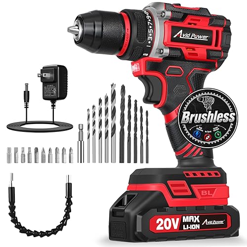 AVID POWER Brushless Power Drill Set, 20V Cordless Drill Driver