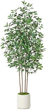 SOGUYI Künstliche Pflanzen Ficus-Baum, 150cm Kunstpflanzen